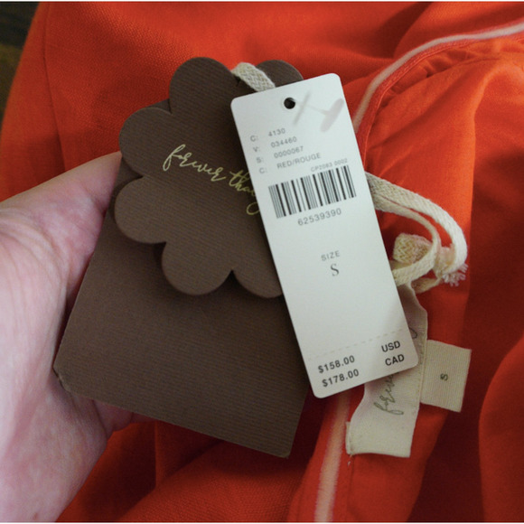 NWT Anthro Forever That Girl Red Strapless Linen Blend‎ Dress Sz S Party Dress - Picture 9 of 9